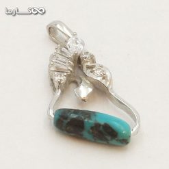 آویز فیروزه فیروزه آبی گردنبند فیروزه