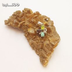گردنبند طرح سه نگین فیروزه عجمی (کد 157)