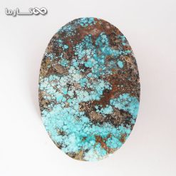 سنگ شجری فیروزه فیروزه اصیل نیشابور بسیار خوش نقش اندازه : 2.5 * 2 cm سنگ : فیروزه مدالی اصیل و خوش تراش نیشابوری با رگه های طلایی