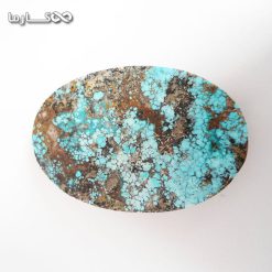 سنگ شجری فیروزه فیروزه اصیل نیشابور بسیار خوش نقش اندازه : 2.5 * 2 cm سنگ : فیروزه مدالی اصیل و خوش تراش نیشابوری با رگه های طلایی