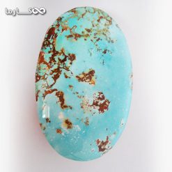 فیروزه مدالی اصیل و خوش تراش آبی آسمانی نیشابوری