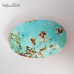 فیروزه مدالی اصیل و خوش تراش آبی آسمانی نیشابوری