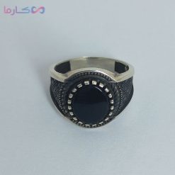 Alternative view of انگشتر عقیق مشکی (کد 1207)