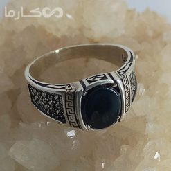انگشتر عقیق مشکی مردانه فروشگاه کارما