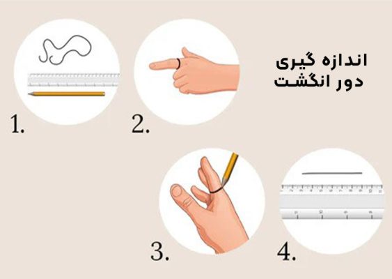 راهنمای سایز انگشتر و اندازه دور انگشت