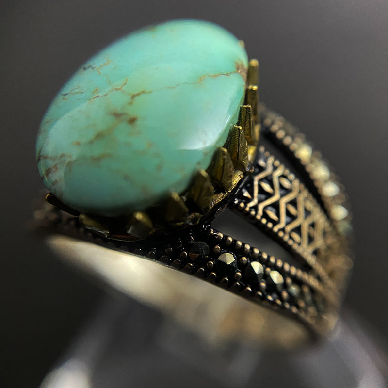 انگشتر فیروزه مردانه (کد 2325) - Image 6